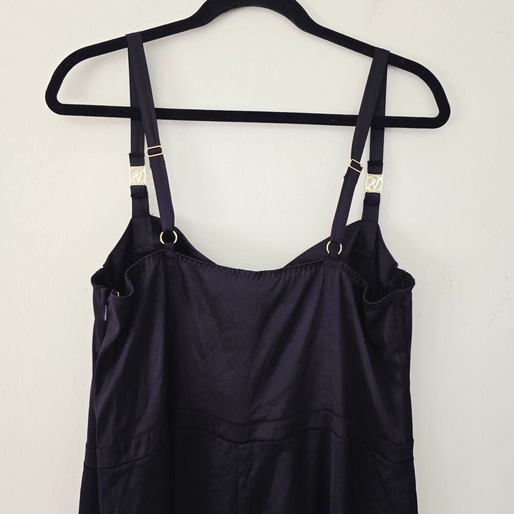 Victoria's Secret Bustier Black Satin Sexy Jumpsuit Women's Size XL - Picture 6 of 10